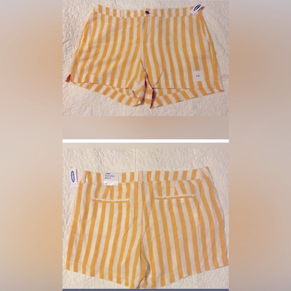 NWT-OLD NAVY yellow/ivory shorts-size 16